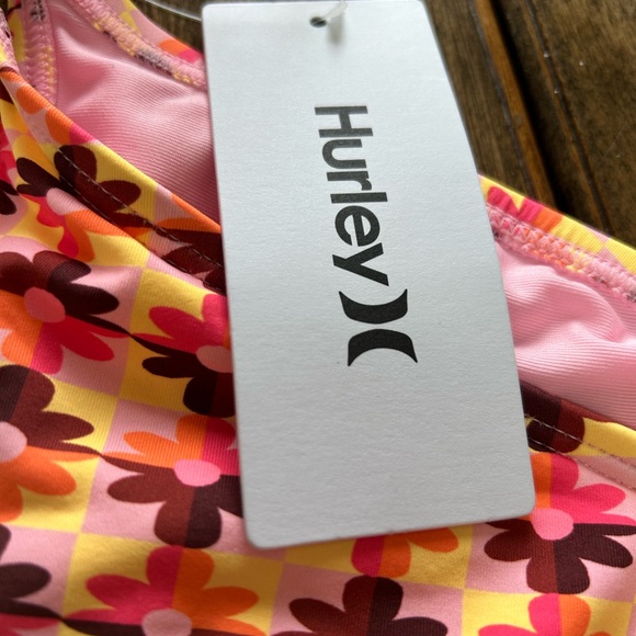 Hurley Retro Floral Daisy Triangle Bikini Set NWT Medium - Picture 7 of 10